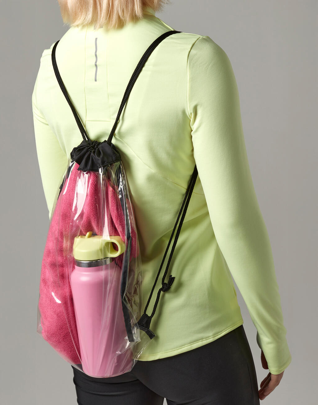 Bag Base Mochila de cuerdas transparente